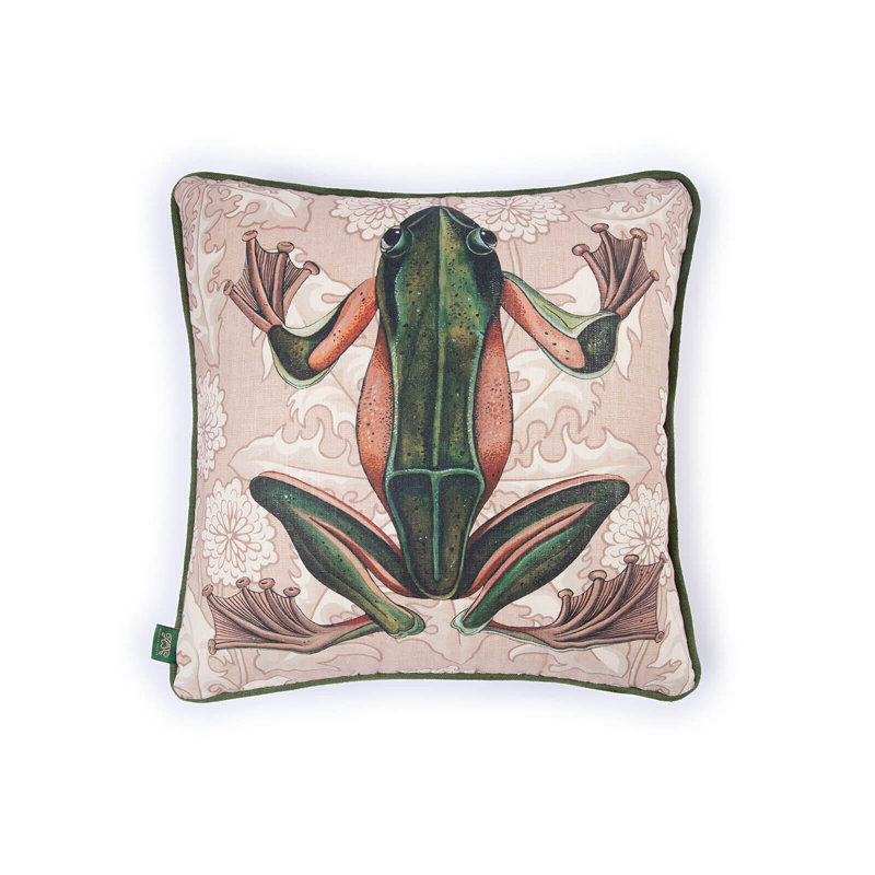 Hemp Throw Square Pillow Cover & Insert, Blush Taraxa Amphibia