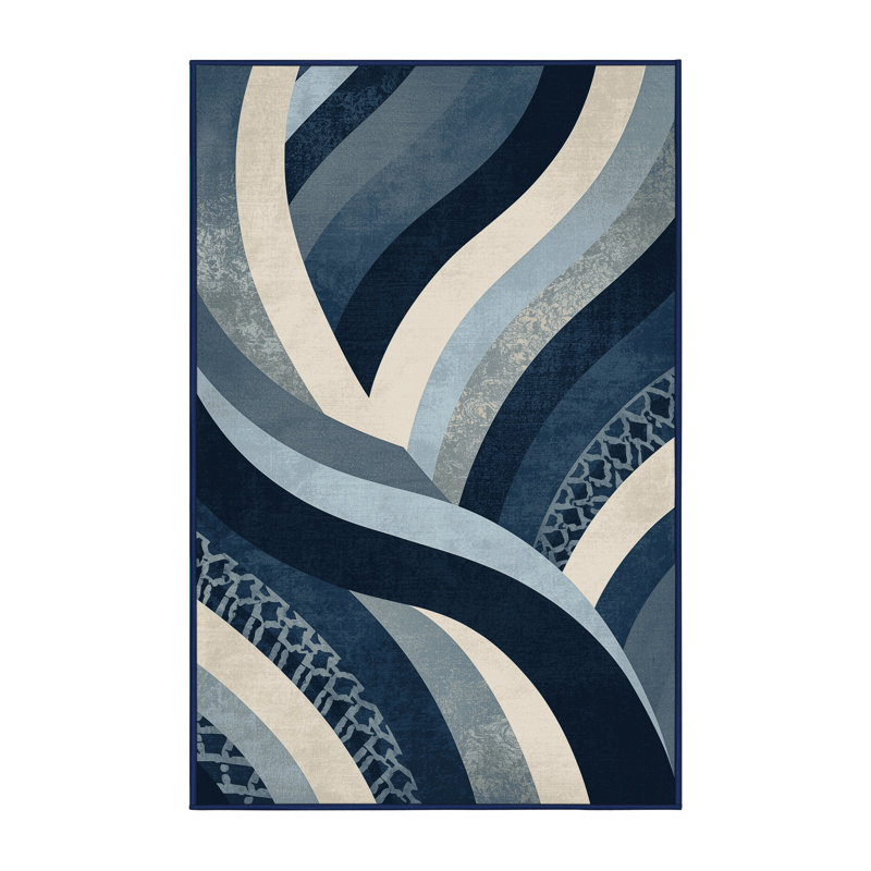 Tapis art déco lavable à la machine Ulster Tawhiri, 3 X 5