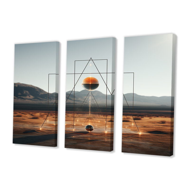 Crites - ensemble abstrait d'art mural paysage, Toile tendue, H 28 po x l 36 po x P 1 po