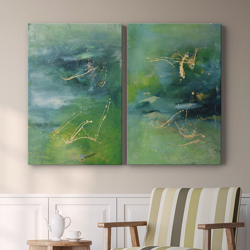 Toile tendue Peaceful Diptych I-Premium Gallery - prête à être accrochée, H 12 po x l 8 po