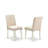 5 Piece Dining Table Set for 4 Includes a Square Kitchen Table and 4 Light Beige Linen Fabric Upholstered Parson Chairs, Linen White-1033272026-967615959-967615958