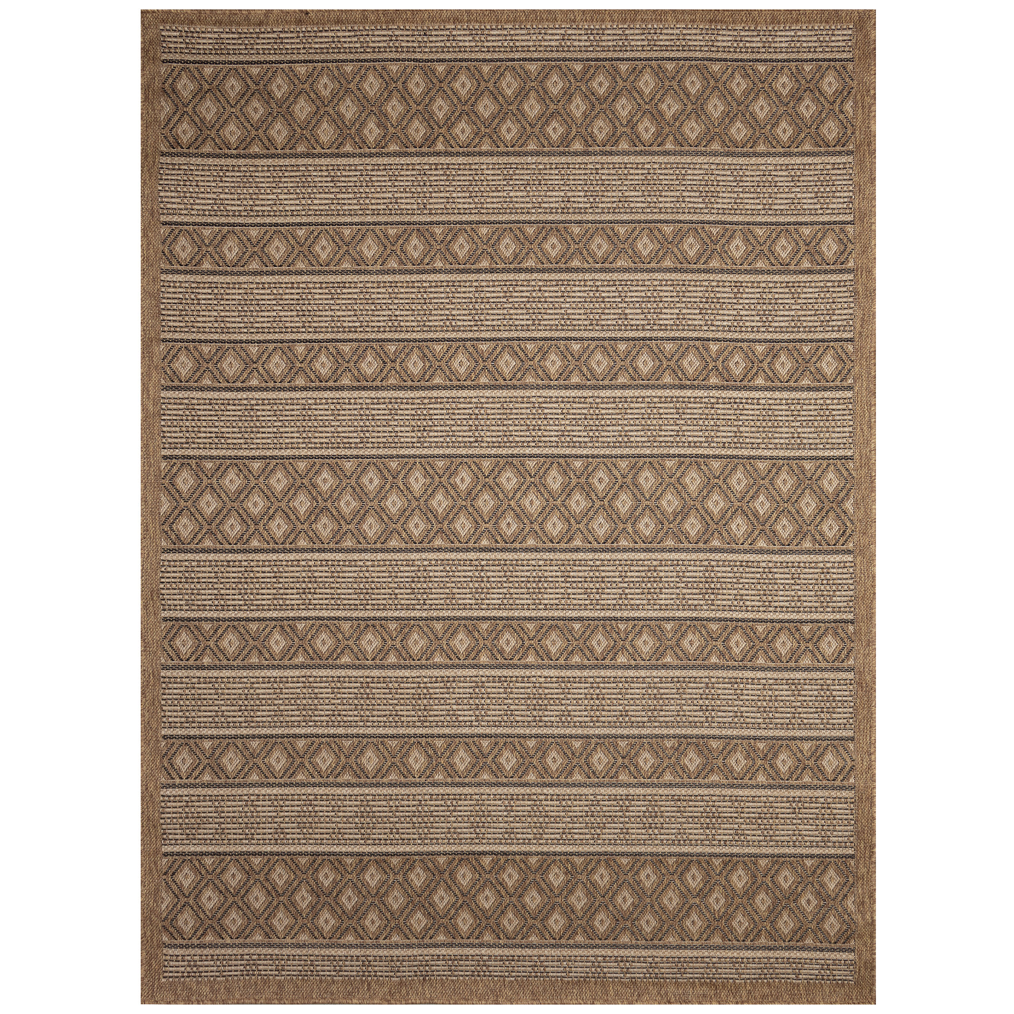 Union Rustic Idus Tribal Stripe Indoor/Outdoor Rug Black | Wayfair