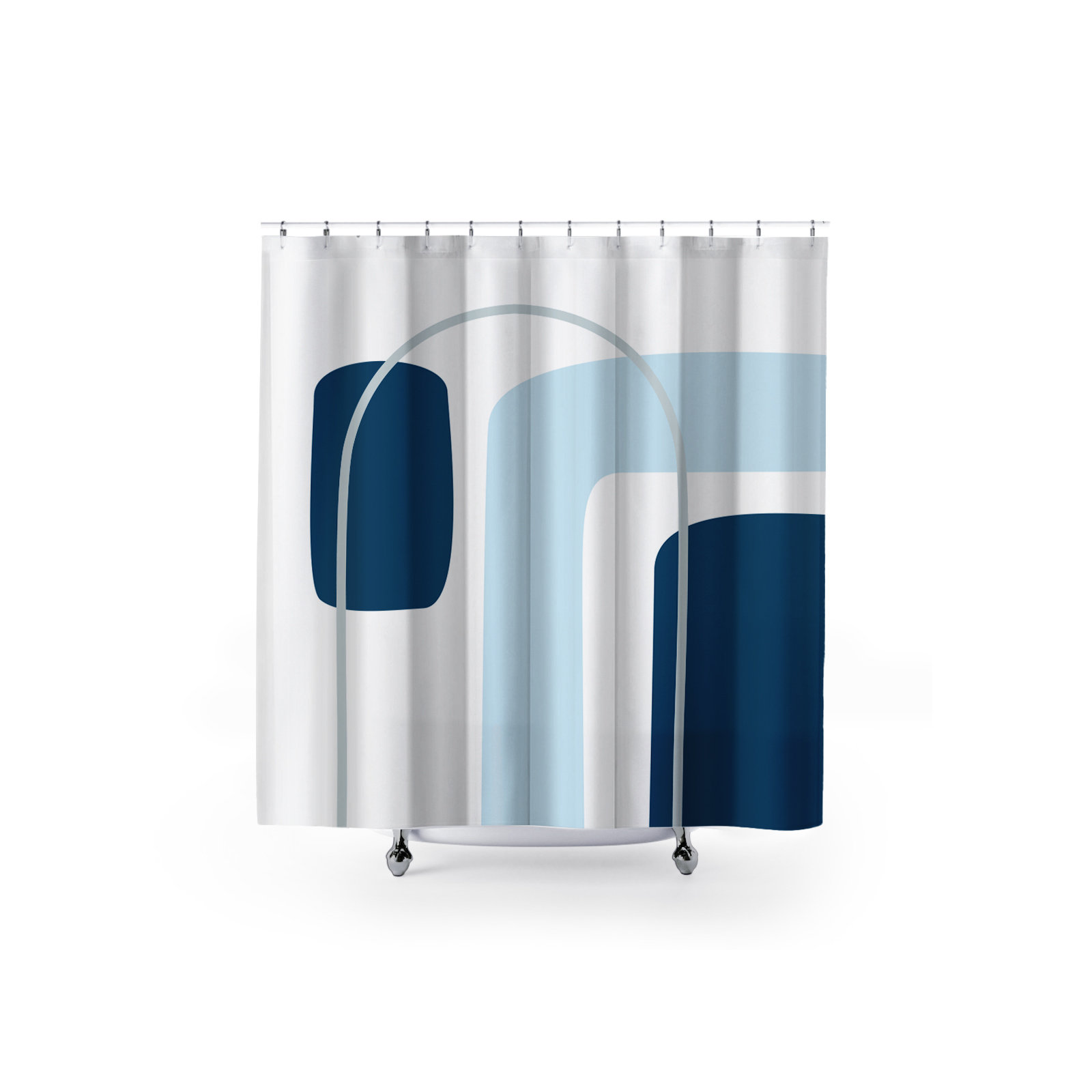 Hagan Polyester Shower Curtain, Blue