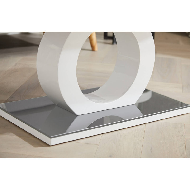 Scottsmoor Unique Halo High Gloss Coffee Table - Modern Design Living Room Table, Grey