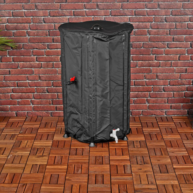 Dakota Fields Weather Resistant ‎PV & Tarpaulin Rain Barrel, 264 Liters