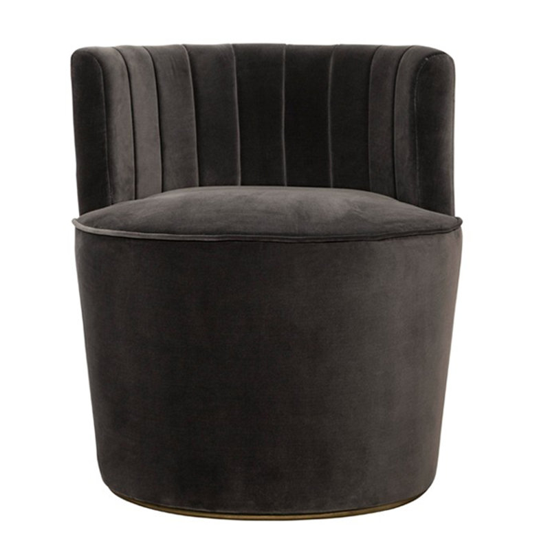 Fauteuil demi-tonneau rembourré Summers, Gris