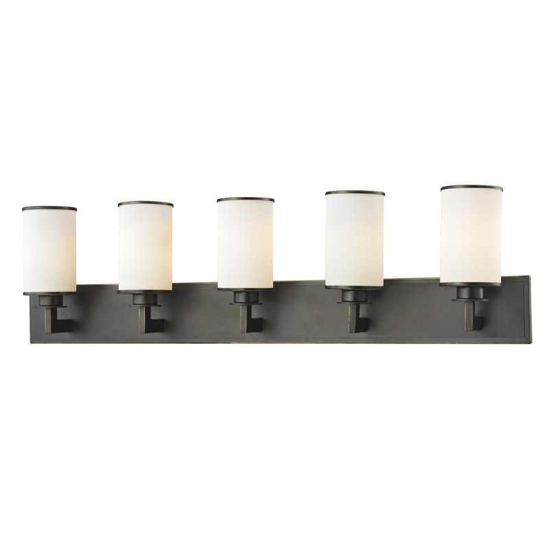 Éclairage pour salle de bain 5 lumières Attah, Bronze vieilli