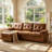 L-Shape Pull-Out Sectional Sofa Bed with Storage Chaise