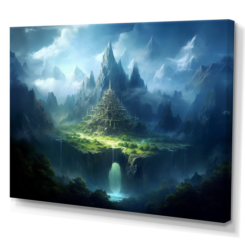 Château de conte de fées V sur toile, H 12 po x l 20 po x P 1 po, Toile tendue