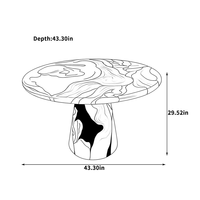 Table basse en bois de frêne massif avec un design coloré, H 29,52 po x L 43,3 po x l 43,3 po