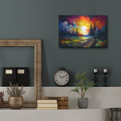 Millwood Pines 'Colorfull Rails' by Momart Metal Wall Art