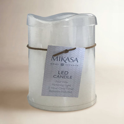Wavy Top LED Flameless Pillar Candle