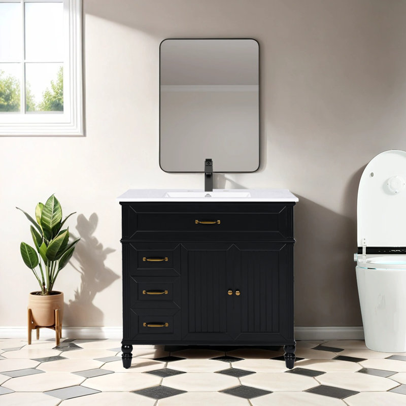 36'' Single Bathroom Vanity with Ceramic Top