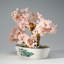 Genuine Rose Quartz Gemstone Bonsai Tree in Oval Ceramic Pot (7")