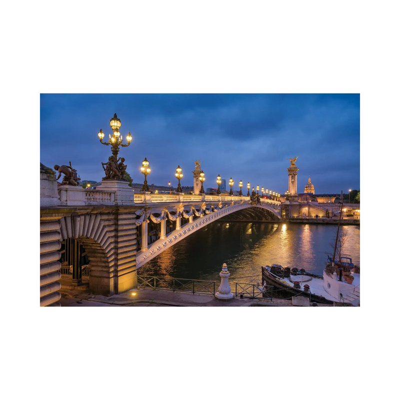 Pont Alexandre III la nuit, Paris, France, H 12 po x l 18 po x P 1,5 po