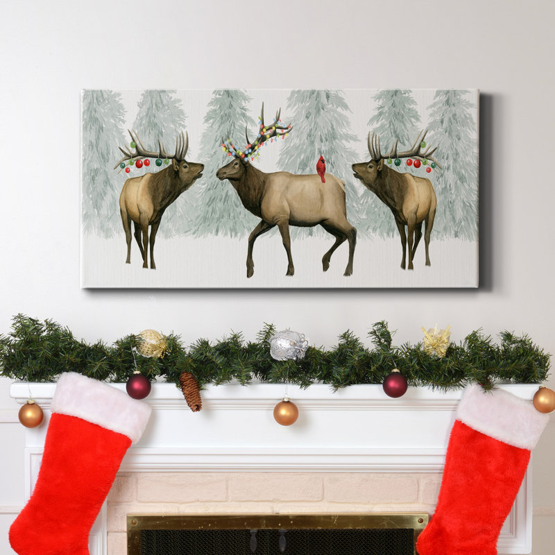 Toile tendue avec châssis de la collection Festive Forest Collection D - prête à être accrochée, H 16 po x l 8 po x P 1 po