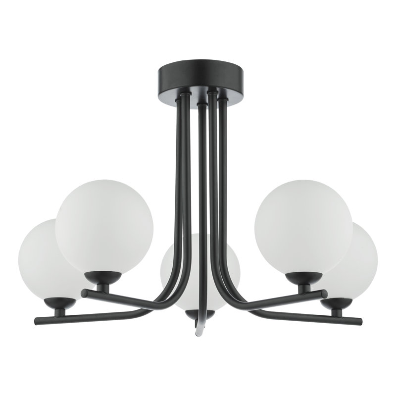 Flush Mount, Satin Black/Beige
