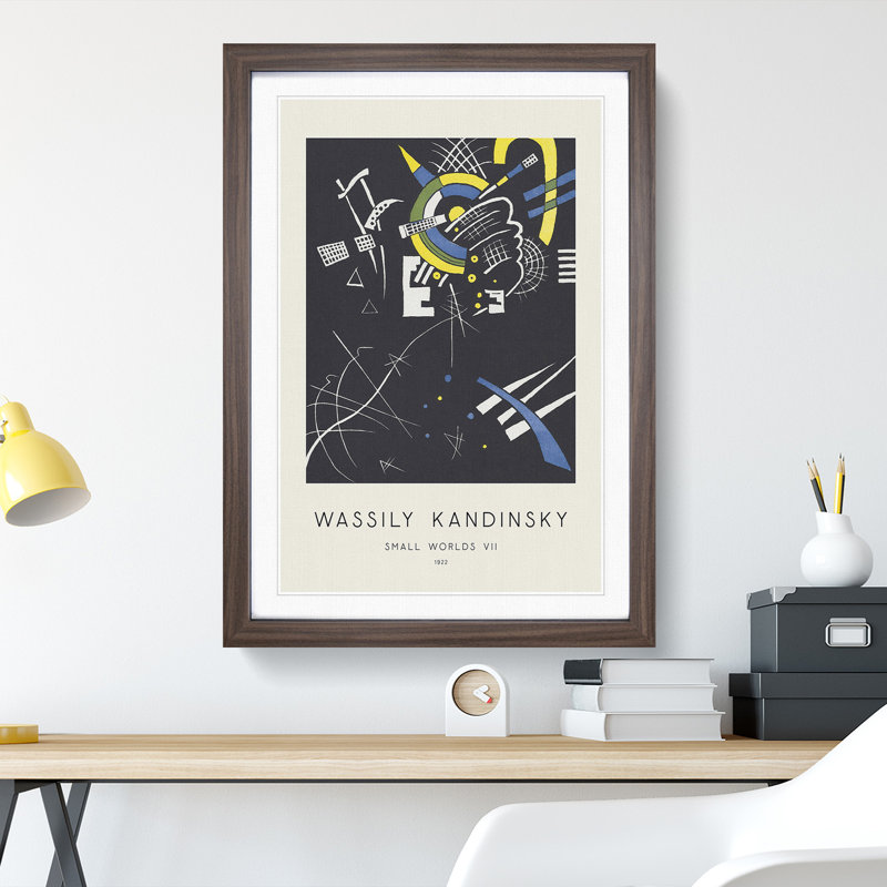 Small Worlds Vii by Wassily Kandinsky - Picture Frame Painting, Walnut, 48cm H x 36cm W x 2cm D
