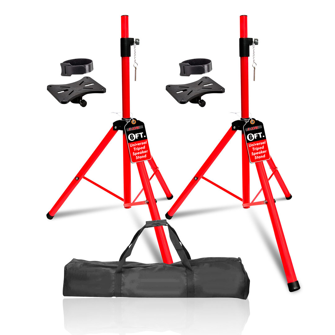 5 Core Speaker Stand Pair Tripod Heavy Duty Adjustable Up to 72 Inch DJ Studio Monitor Stands Pole Mount Inbox Zero 
