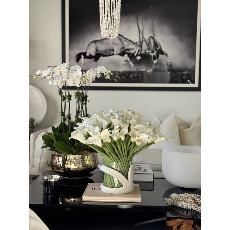 Calla Lilies In Vitra Hurricane Vase