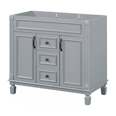 Meuble-lavabo 36 po sans lavabo supérieur, armoire seulement, armoire de rangement moderne avec 2 portes à fermeture douce et 2 tiroirs