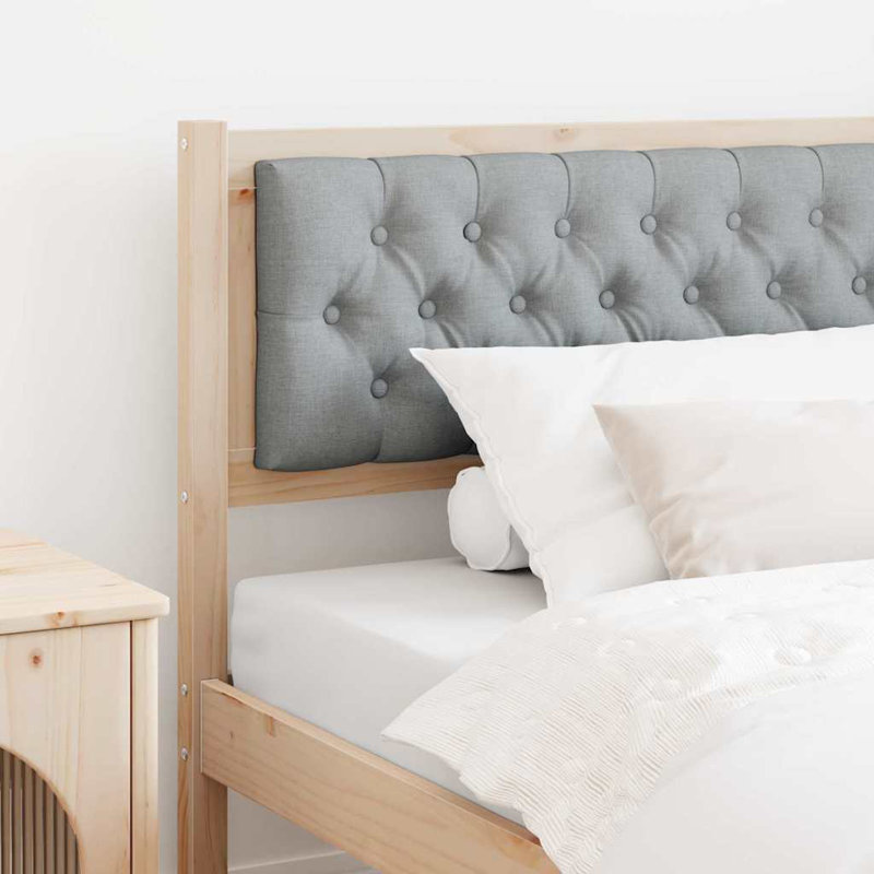 Solid Wood Headboard, Brown, Twin, Light Grey