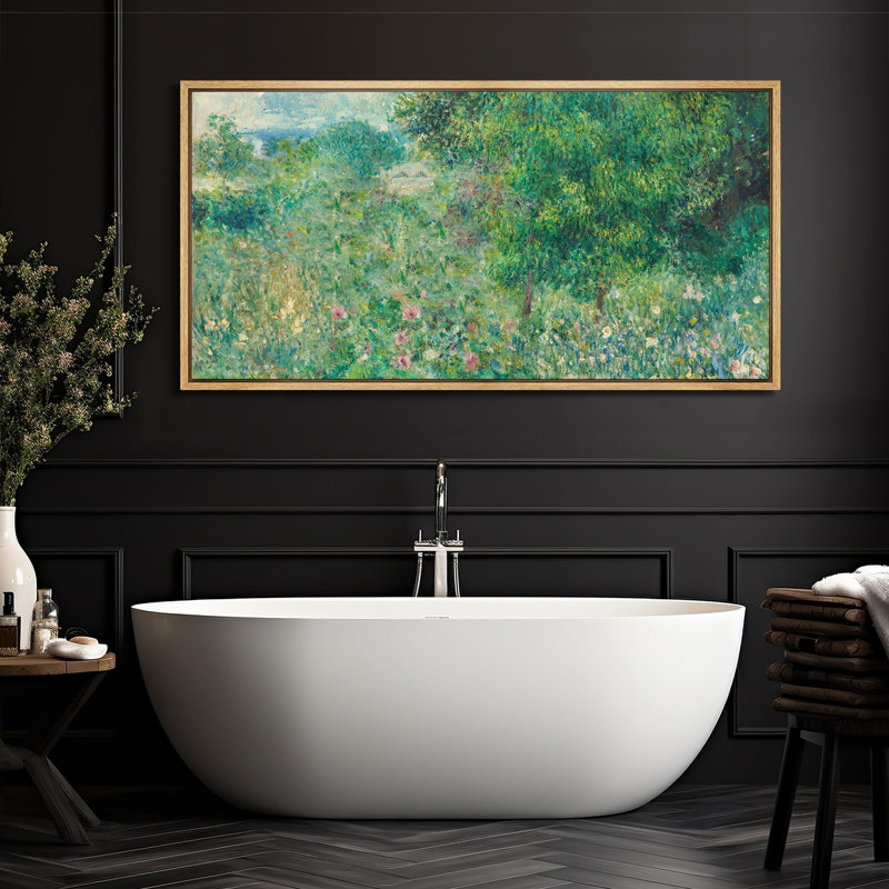 Célèbre œuvre d'art impressionniste, jardin luxuriant, paysage floral, rétro rétro, chambre à coucher colorée, très grande impression murale, impression encadrée