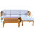 TOPMAX Outdoor Backyard Patio Wood 5-Piece Sectional Sofa Seating Group Set With Cushions, Natural Finish+ Gray Cushions