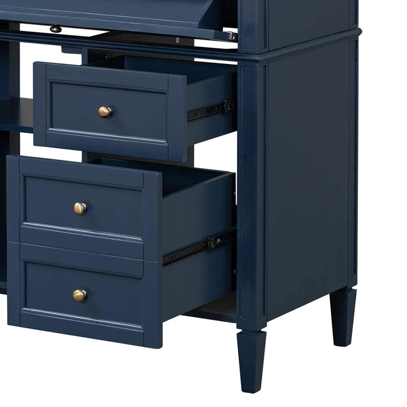 Meuble-lavabo de 36 po avec lavabo supérieur, Bleu