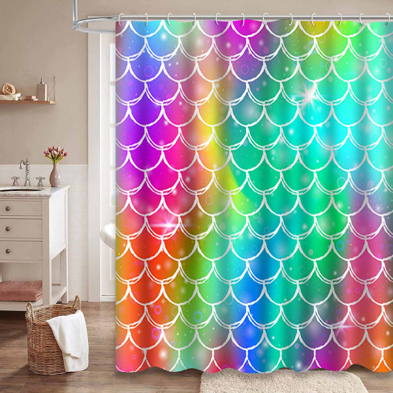 Rideau de douche imperméable avec 12 crochets, L 72 po x l 78 po