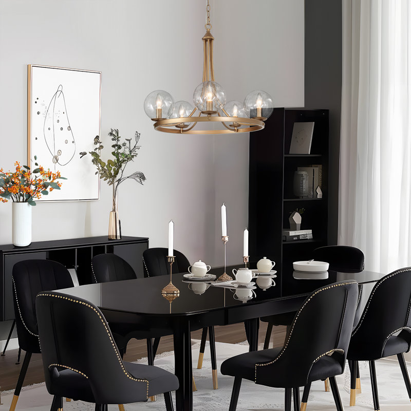 Lougene 5 - Light Ring Modern Chandelier With Globles