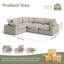 Oversized Cloud Modular Sectional Sofa, Comfy Down Filled Sectional Sofa, Upholstered Deep Seat Couches For Living Room, Detachable & Washable For All Sofa Covers-284948831