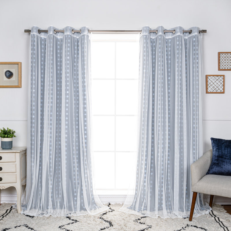 Brayshaun Room Darkening Curtain, Navy