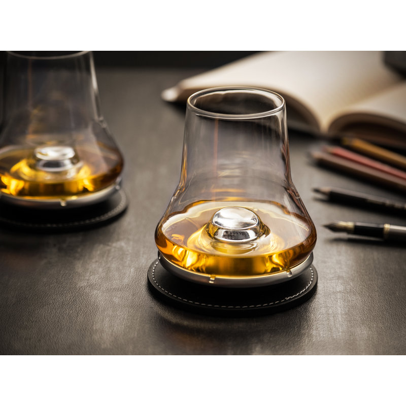 Ensemble-cadeau Whiskey Atmosphere, verres à dégustation de whisky avec bases noires Duo