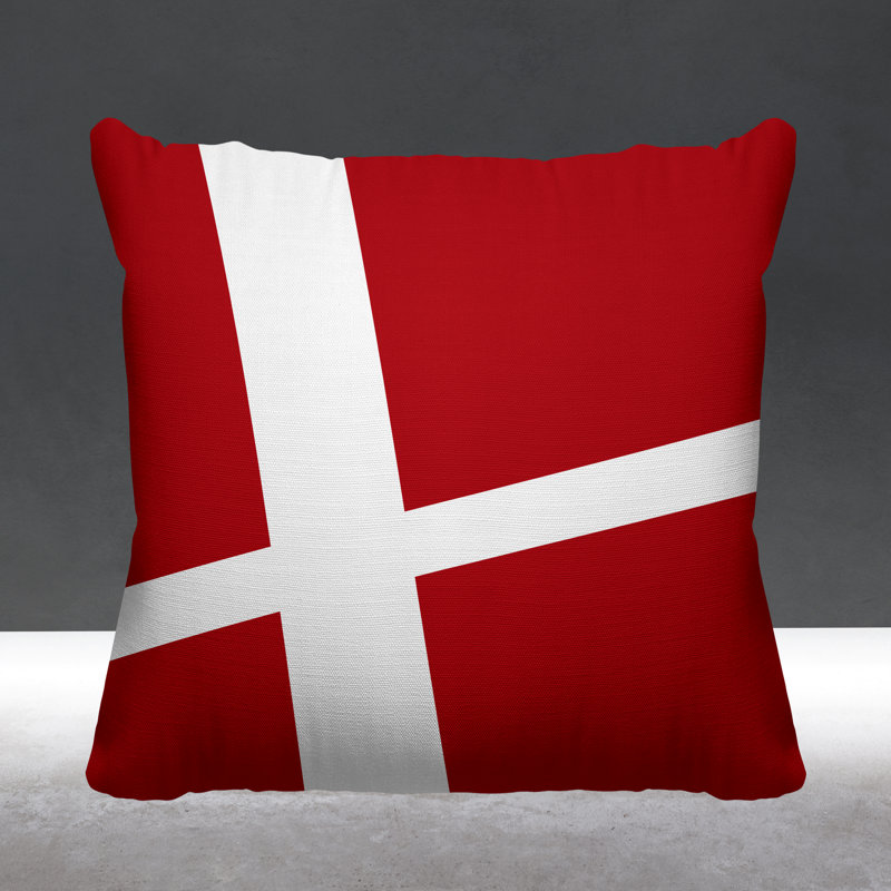 Siddel Outdoor Reversible Throw Pillow, 19H" x 19W", Red