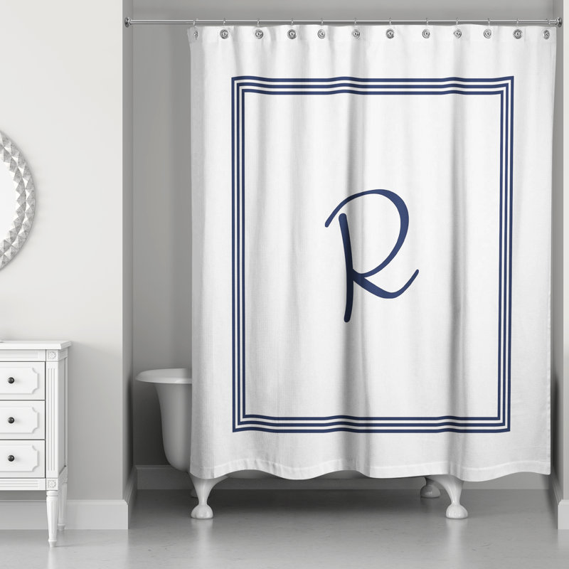 Rideau de douche simple , R, Bleu marine