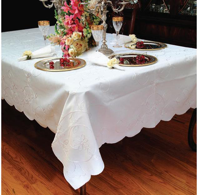 Boncek Embroidered Tablecloth, 90" W x 60" L