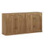 Ensemble de 2 armoires modulaires Ranlo avec portes en bois à double arc - Chameau-133629851