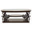Table basse rectangulaire à 2 tablettes avec plateau en verre, finition rouge riche, revêtement en tissu doux, grande surface pour exposer des objets, base en piédestal, surface de vie principale idéale, H 20,5 po x l 51,93 po, profondeur de 32,5 po