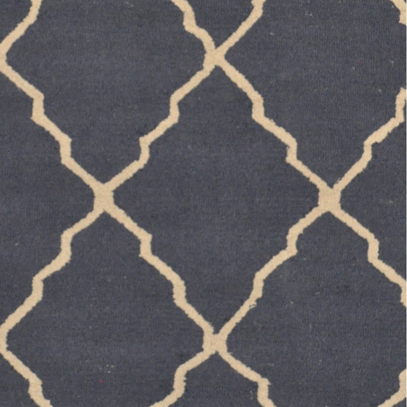 Tapis bleu marine en laine touffeté à la main Walmoor