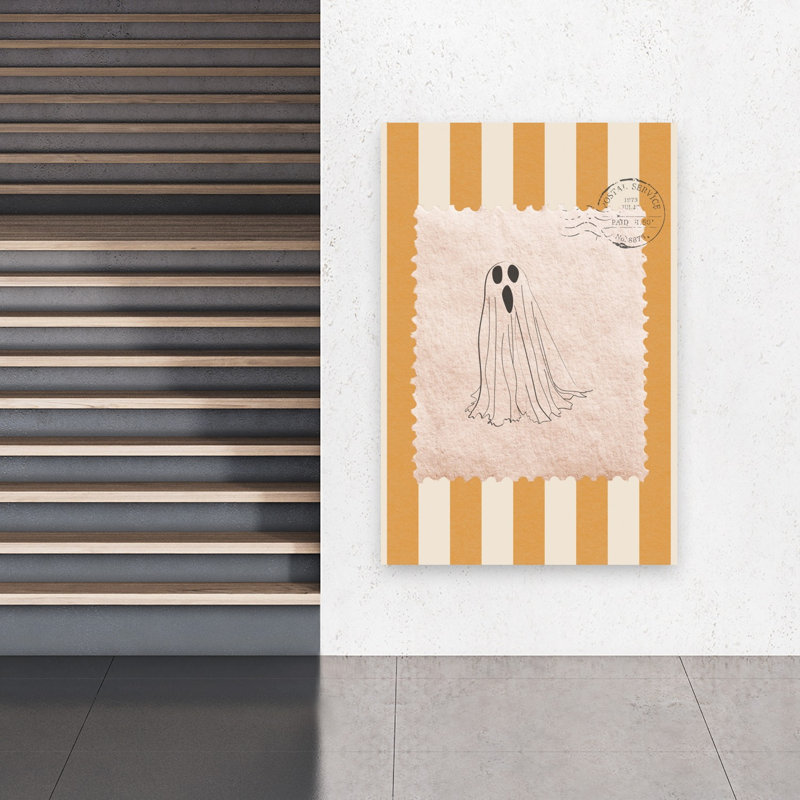 Tampon fantôme d'Halloween, style rétro vintage, affiche murale classique, 60" H x 40" W