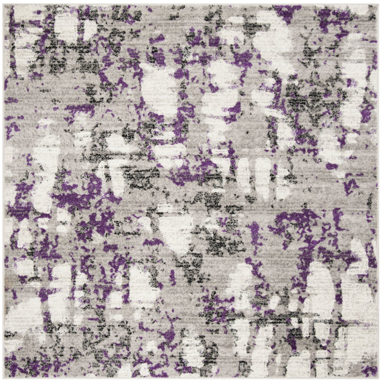 Jeter Abstract Gray/Purple Area Rug