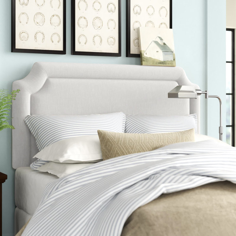 Pocola Upholstered Headboard, Twin, White Performance Twill