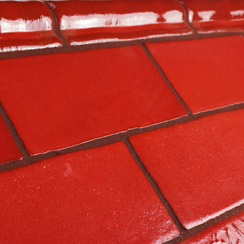 Antic Special 6" x 2" Glossy Ceramic Mudcap Tile Trim in Red