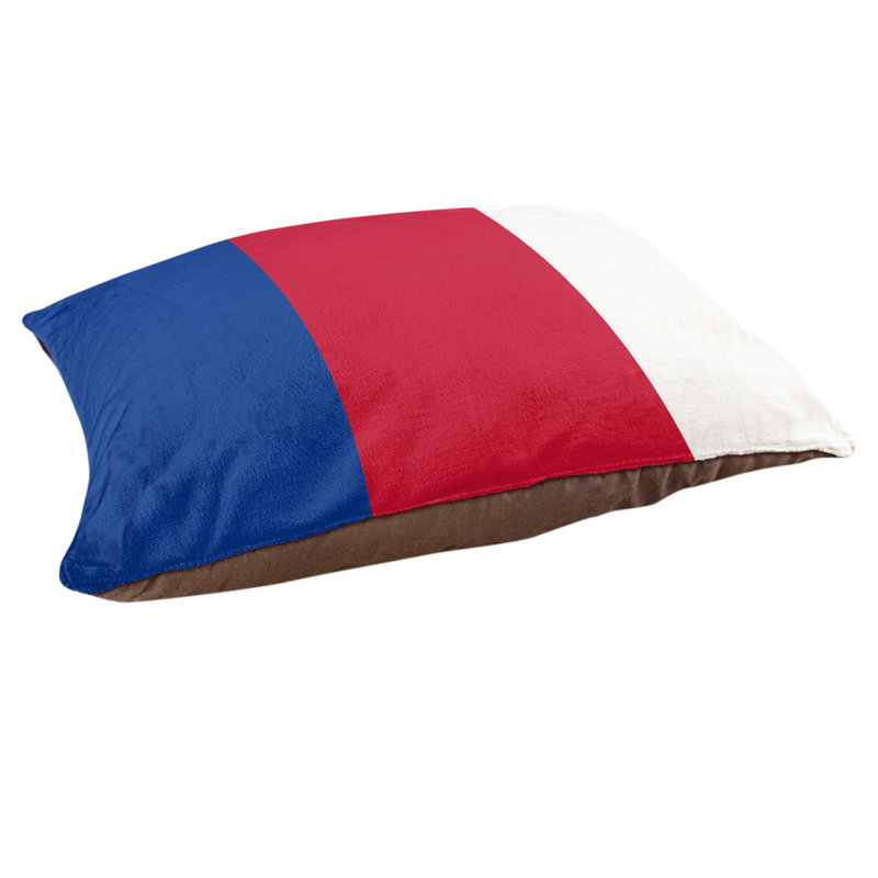 Coussin Louisville, Moyen (l 40 po x P 30 po x H 6,5 po), Bleu / rouge / blanc