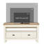 HOMcom Meuble télé d'angle jusqu'à 50 po, console de divertissement avec tiroirs et compartiment de rangement ouvert pour le salon, blanc