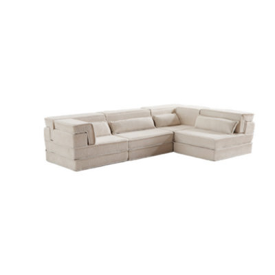 Extra-large Four-seater Sofa With Four Pillows And Bone-free Design