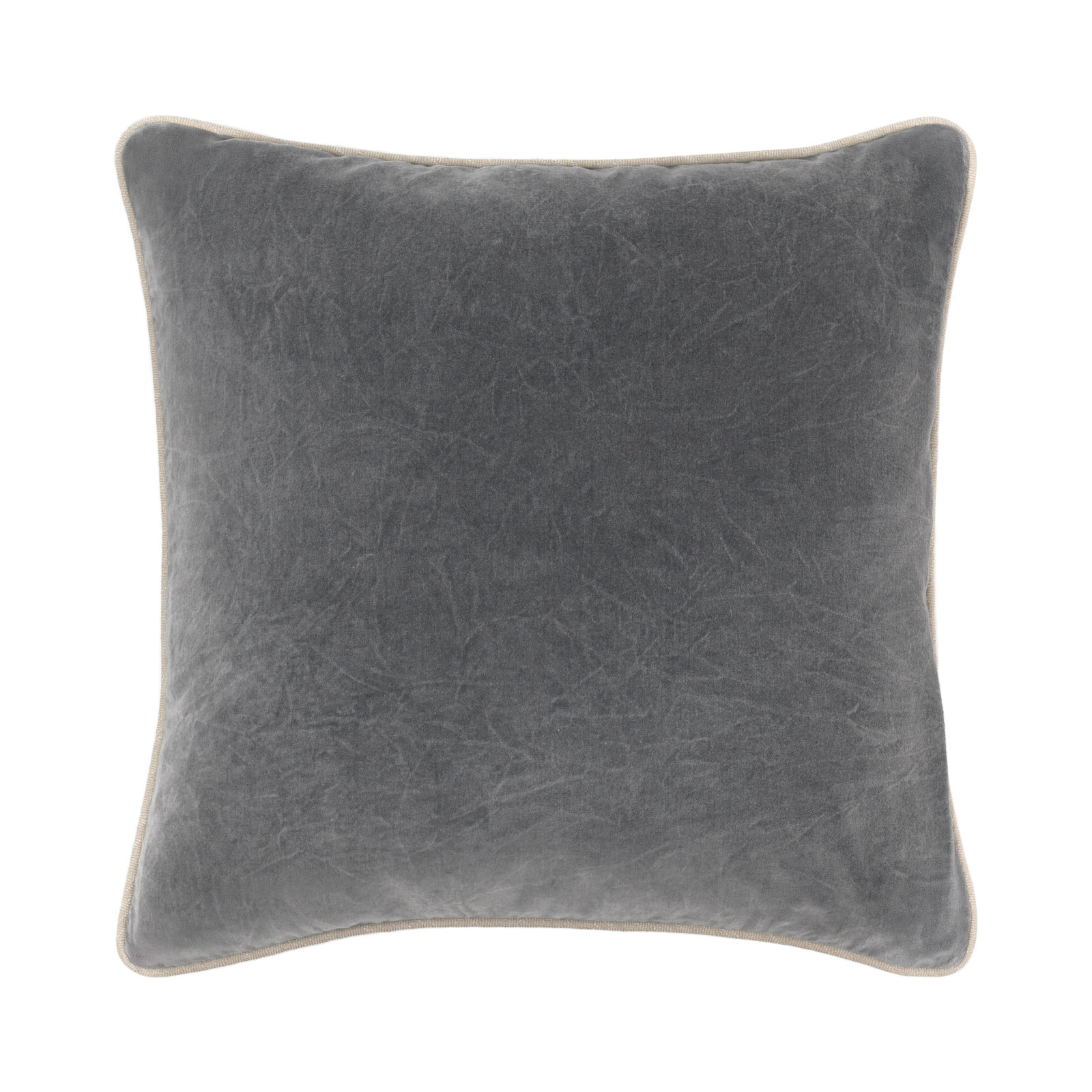 Goodall Cotton Throw Pillow, Dark Gray, Square 22"