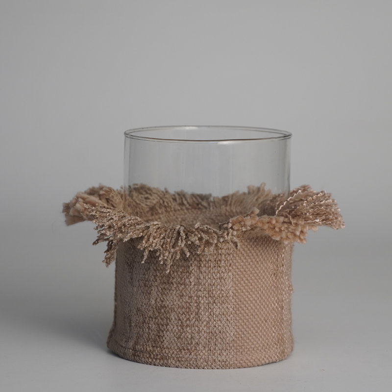Glass Tabletop Votive Holder, Cream, 5" H x 5" W