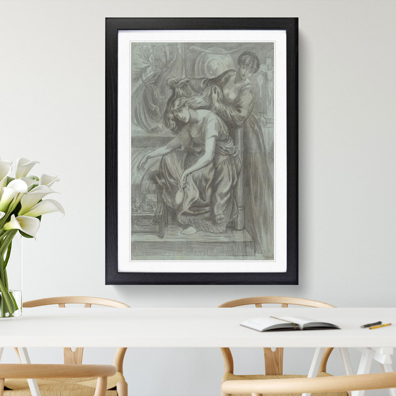 Desdemonas Death Song by Dante Gabriel Rossetti - Picture Frame Painting, Black, 90cm H x 65cm W x 2cm D